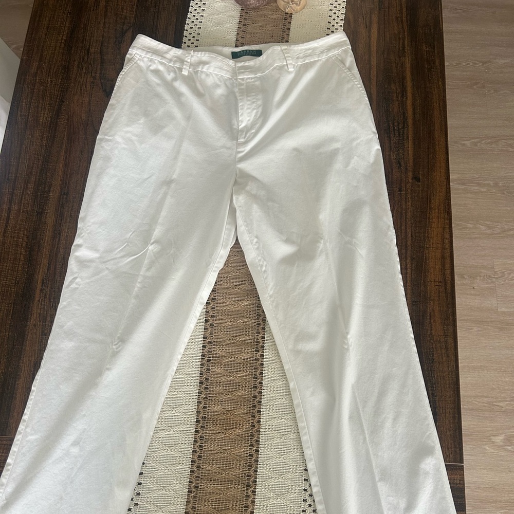 Ralph Lauren White Cotton-Blend Pants